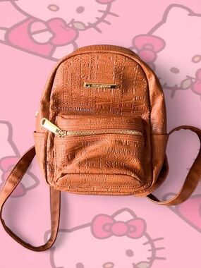 Steve Madden Cognac Textured Mini Backpack Crossbody